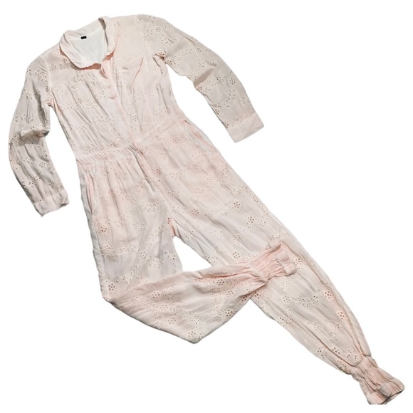 YFB | Levi Eyelet Jumpsuit in Sea Salt Oil Wash (Lt. Pink) Size Small - Picture 13 of 15